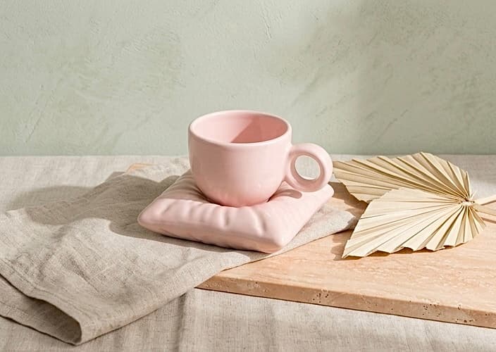 Blush Pillow Cup & Saucer