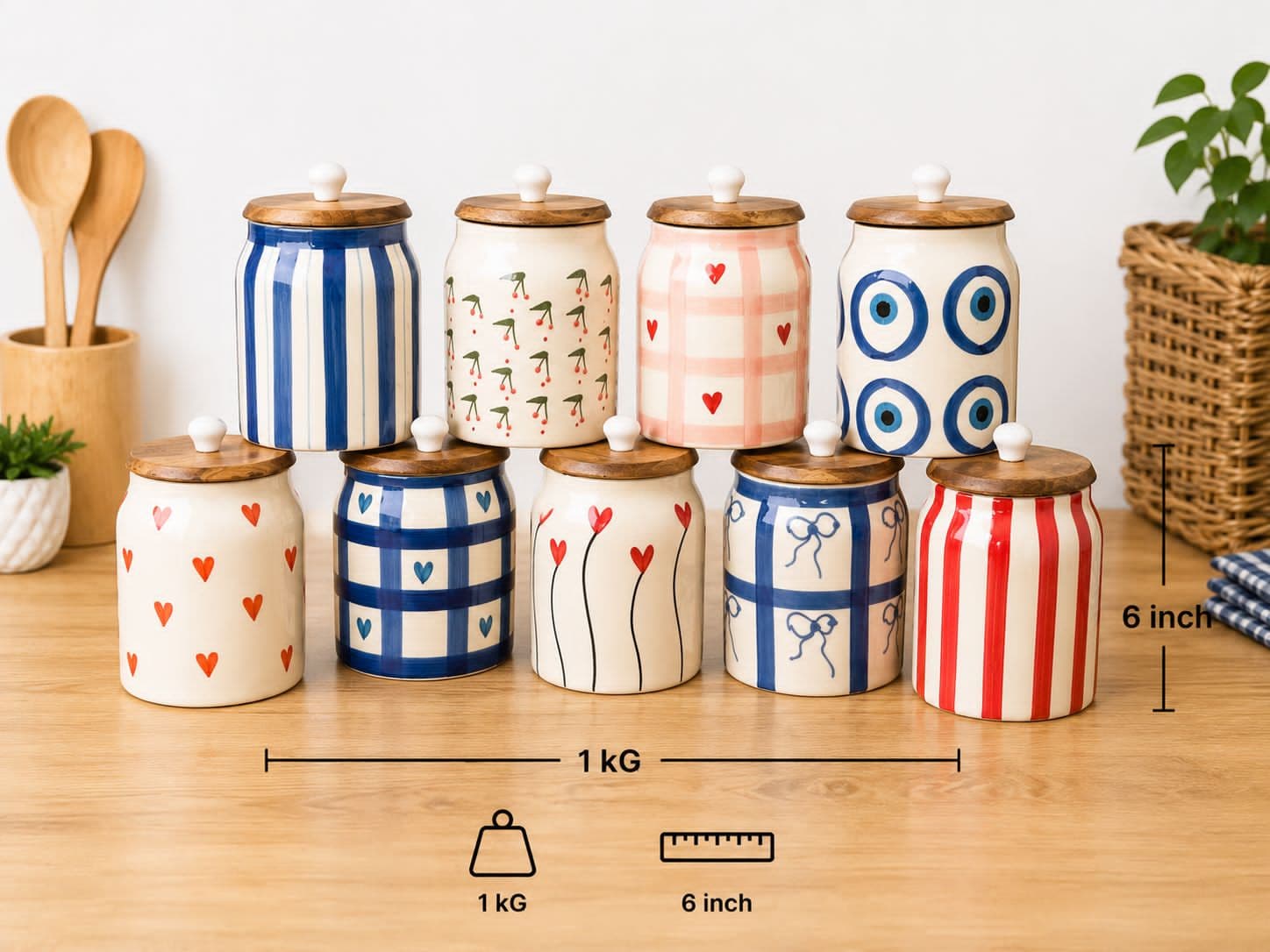 Cottage Print Storage Jar (Medium)