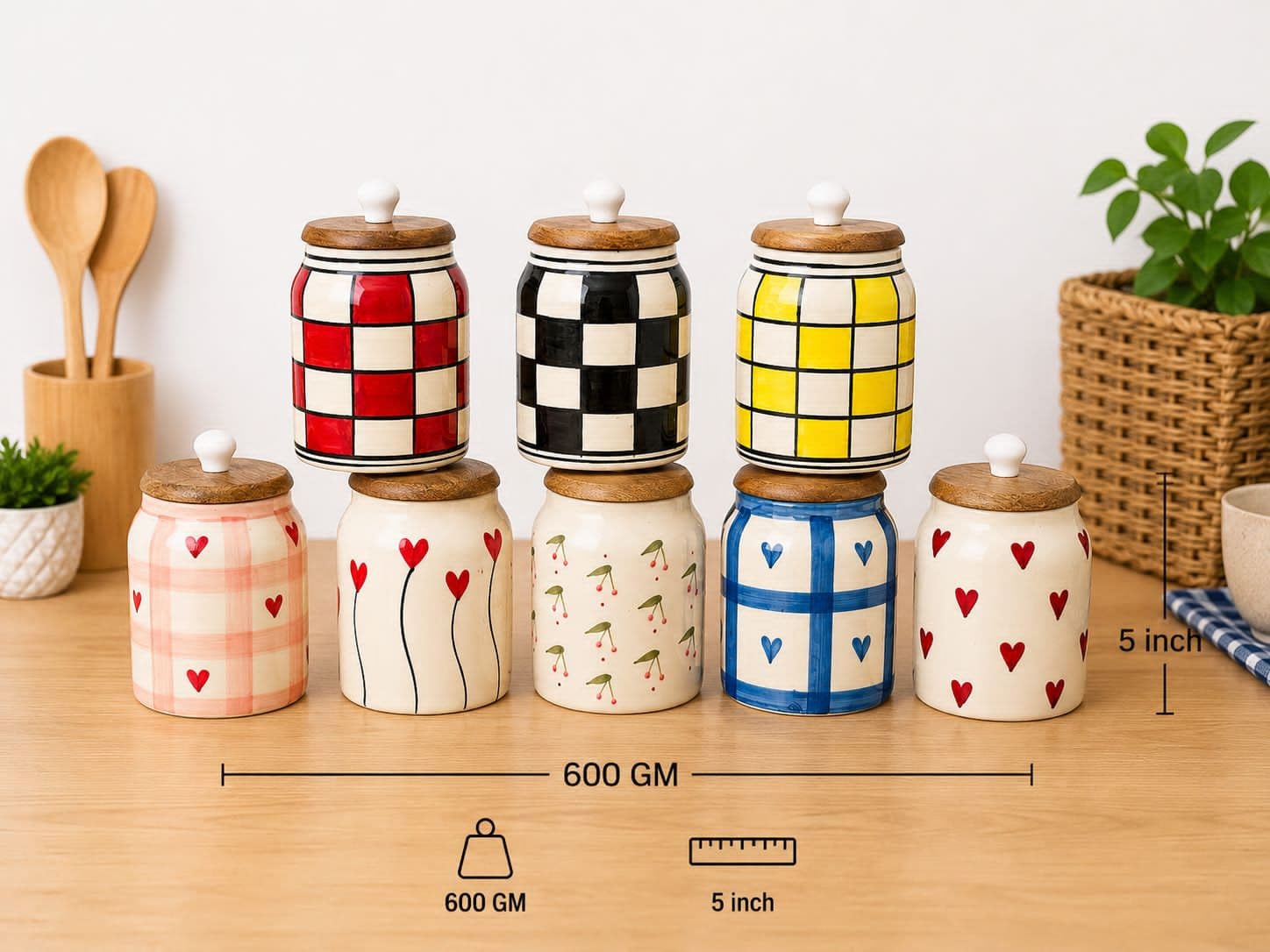 Cottage Print Storage Jar (Small)