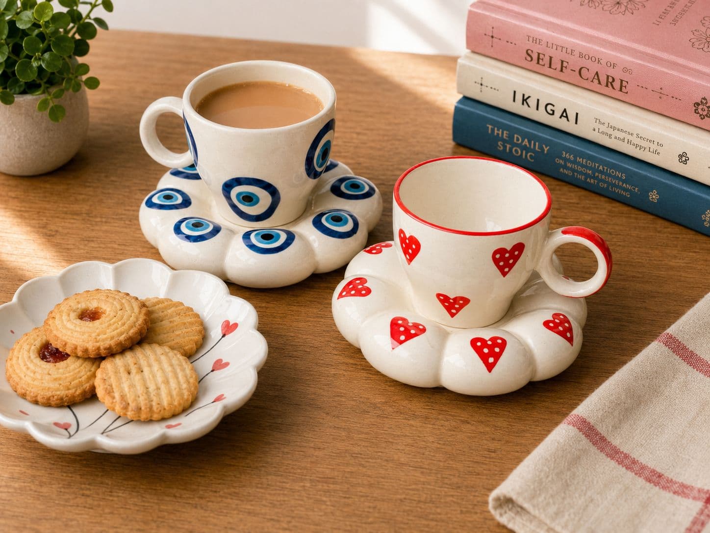 Evil Eye & Hearts Bubble Cup & Saucer