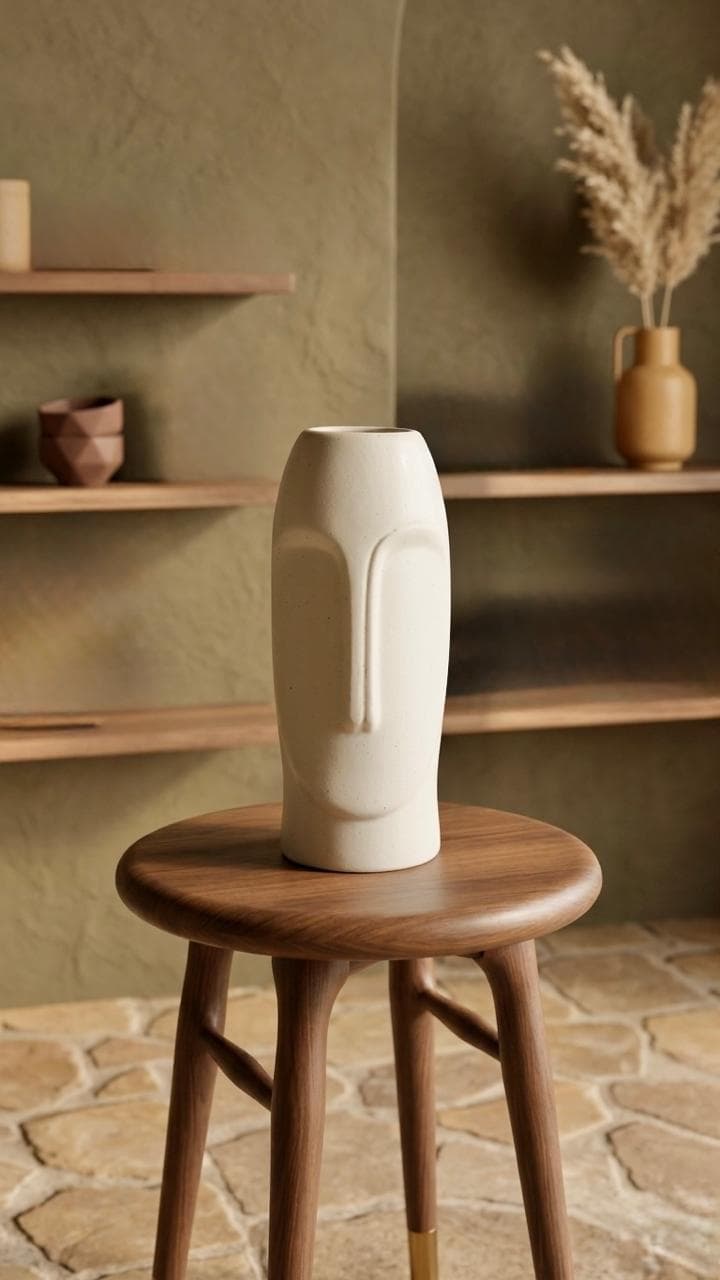 Sculptural Face Vase